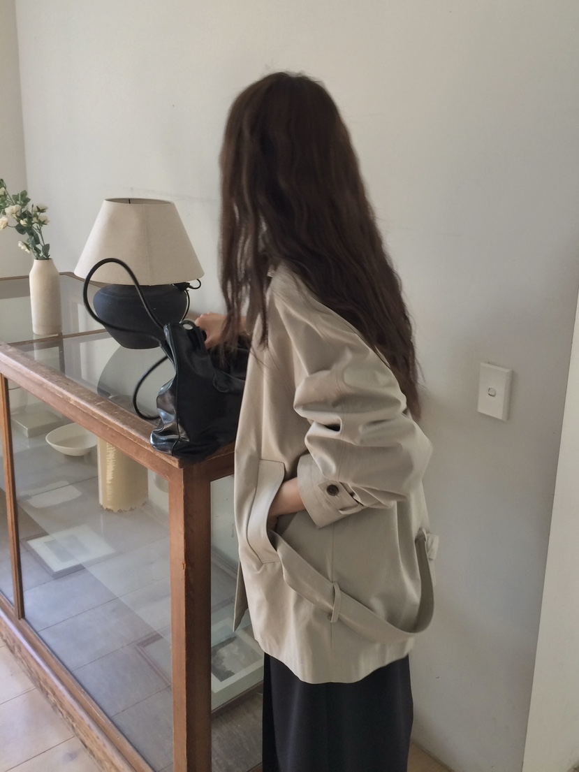 ANOU東大門實拍女士新款26春季職業推薦時尚休閑夾克含腰帶ANOU夾克