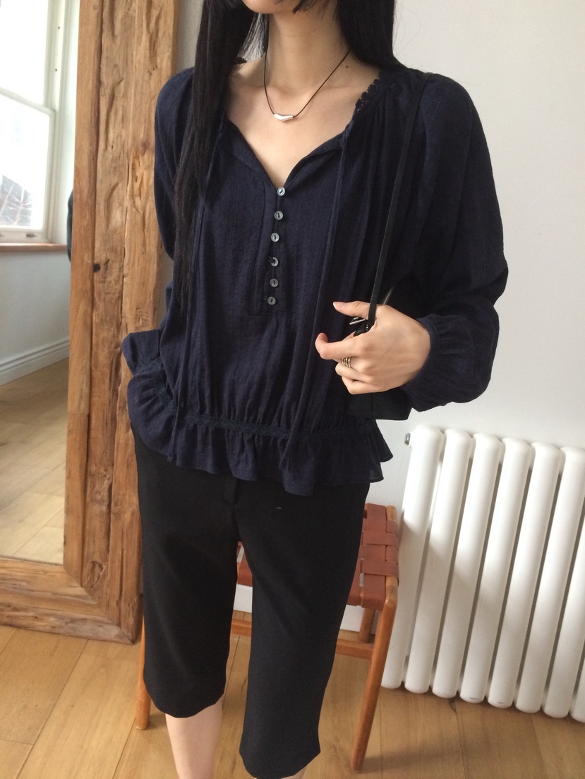 ANOU東大門實拍女裝新款推薦職業時尚人氣休閑襯衫蕾絲衫ANOU襯衫/蕾絲衫