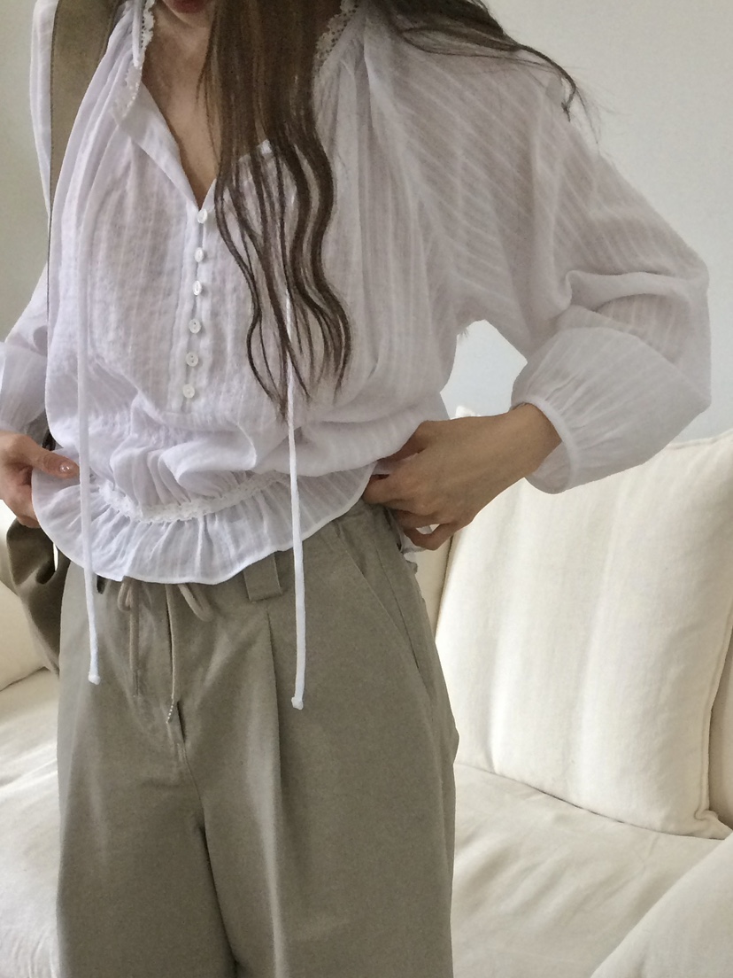 ANOU東大門實拍女裝新款推薦職業時尚人氣休閑襯衫蕾絲衫ANOU襯衫/蕾絲衫