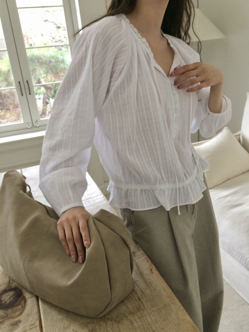 ANOU東大門實拍女裝新款推薦職業時尚人氣休閑襯衫蕾絲衫ANOU襯衫/蕾絲衫