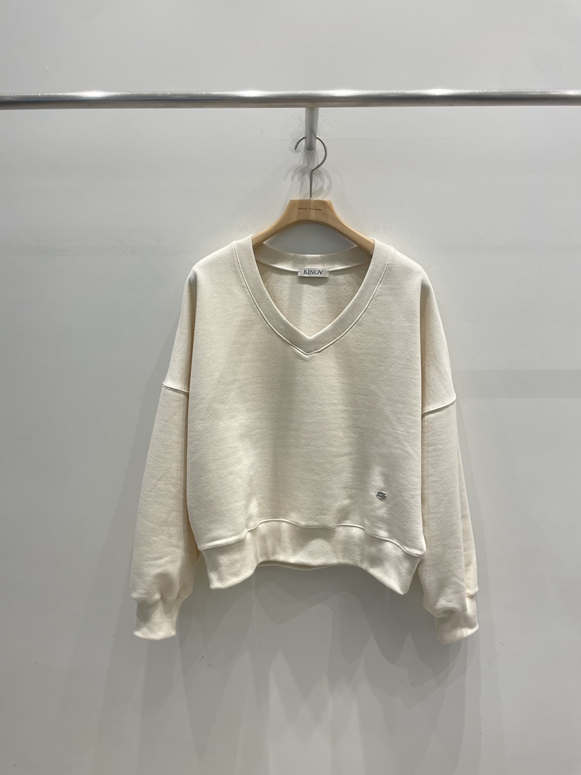 KINOA韓國代購女裝新品推薦職業26春季時尚休閑人氣衛衣V領KINOA衛衣圖色2