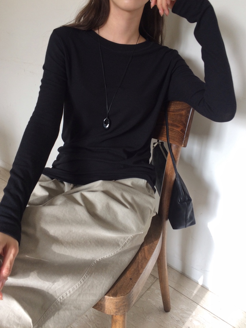 ANOU東大門代購女士新品熱賣休閑26春季人氣職業長袖T恤修身ANOU長袖T恤