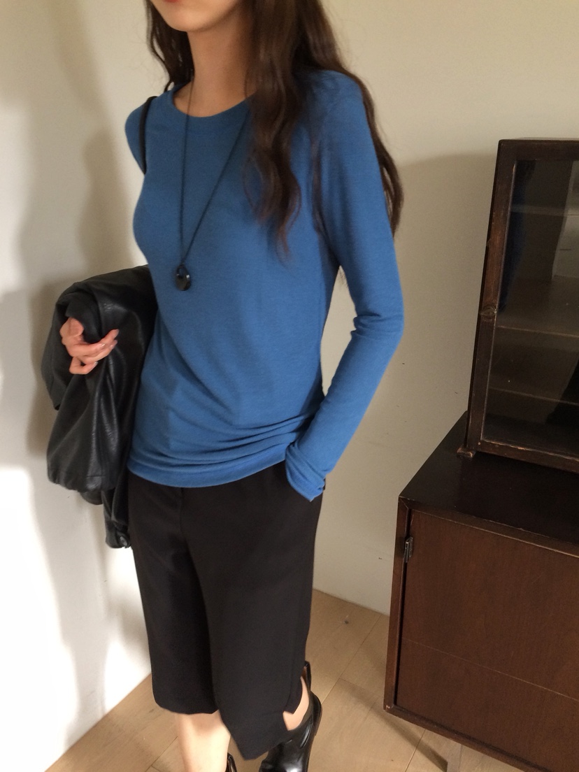 ANOU東大門代購女士新品熱賣休閑26春季人氣職業長袖T恤修身ANOU長袖T恤