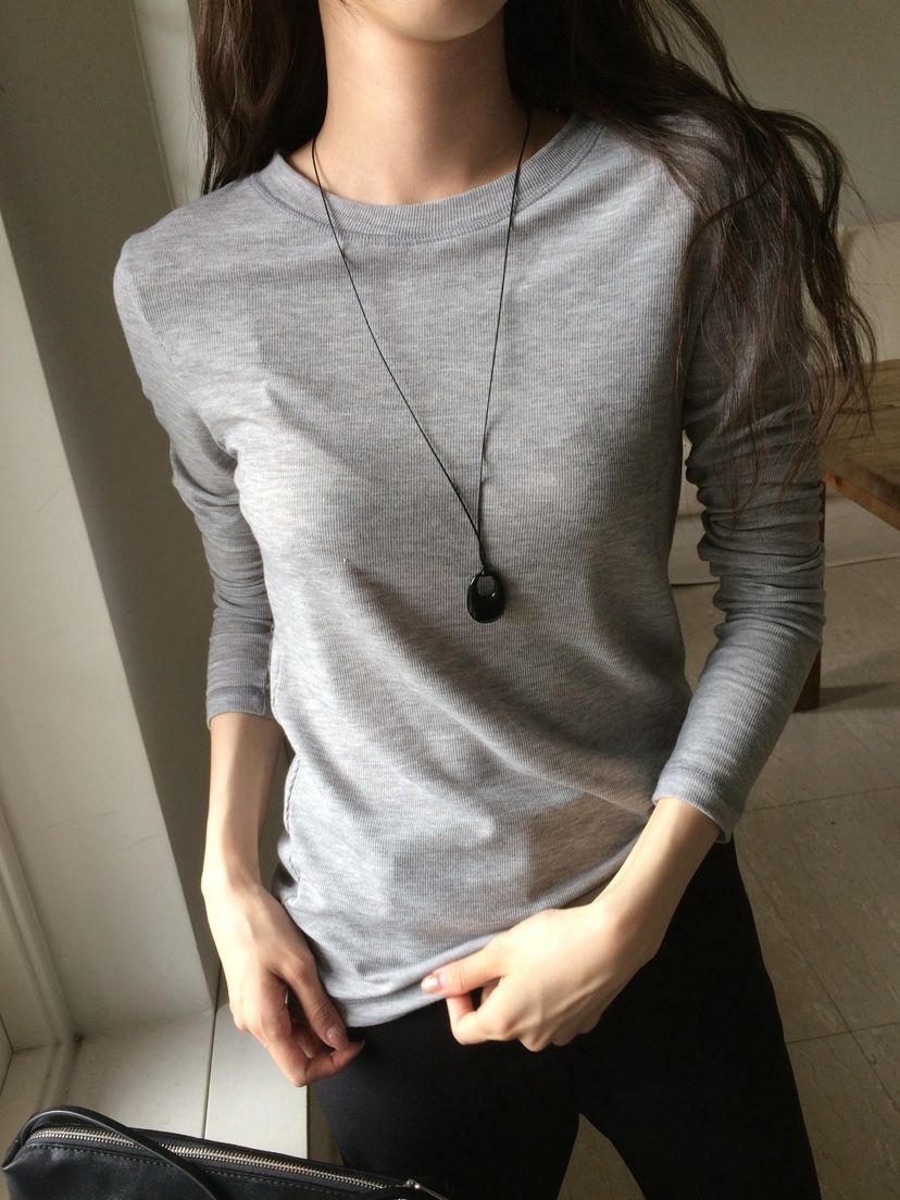 ANOU東大門代購女士新品熱賣休閑26春季人氣職業長袖T恤修身ANOU長袖T恤
