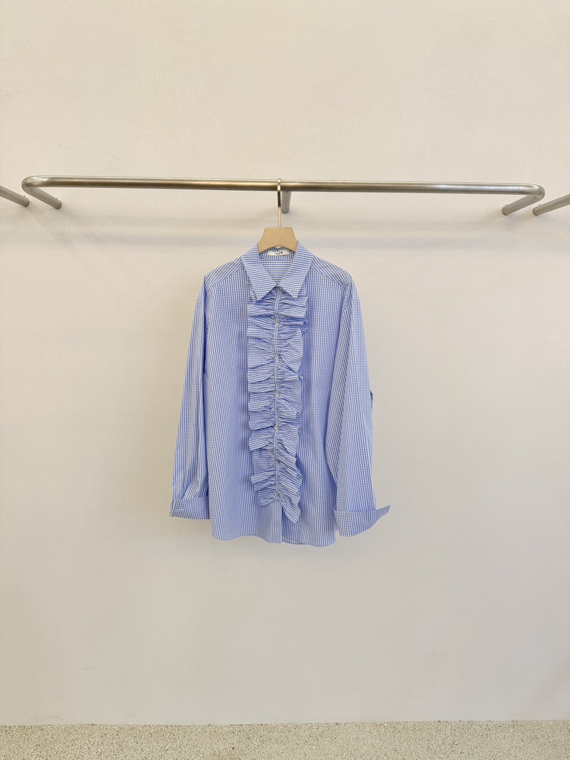 FORM東大門代購女裝新品26春季時尚熱賣襯衫蕾絲衫荷葉邊FORM襯衫/蕾絲衫圖色1