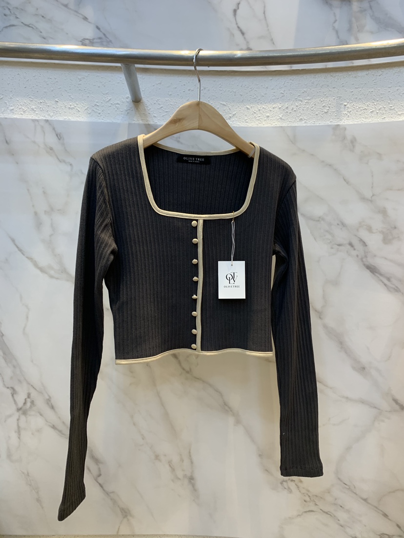 OLIVE TrEE東大門代購女士新品26春季推薦時尚熱賣長袖T恤OLIVE TrEE長袖T恤圖色2墨