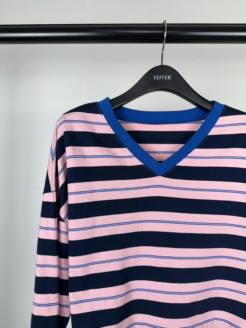 FEFFER東大門實拍女裝新款休閑人氣職業時尚推薦長袖T恤條紋FEFFER長袖T恤