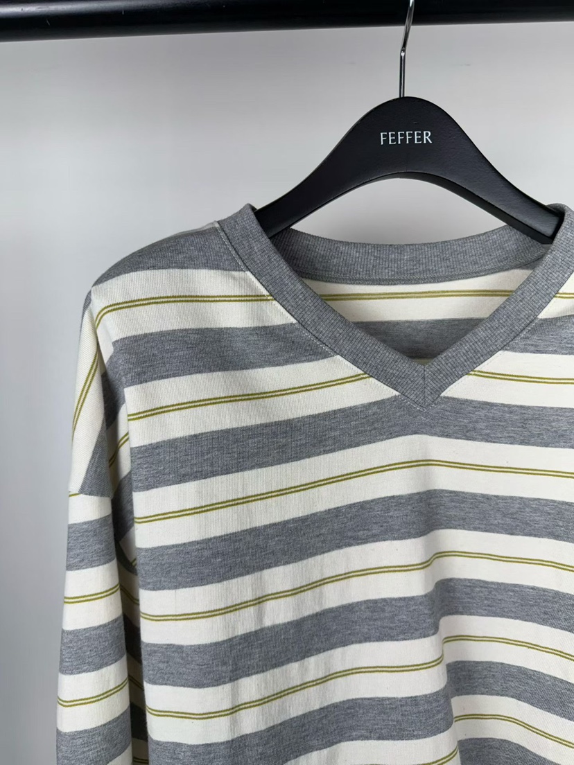 FEFFER東大門實拍女裝新款休閑人氣職業時尚推薦長袖T恤條紋FEFFER長袖T恤