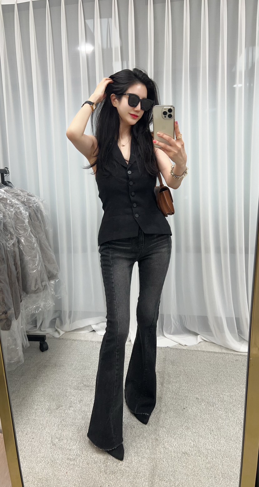 OLIVE TrEE東大門直郵女裝新品熱賣休閑推薦人氣26春季牛仔褲OLIVE TrEE牛仔褲圖色2黑牛仔