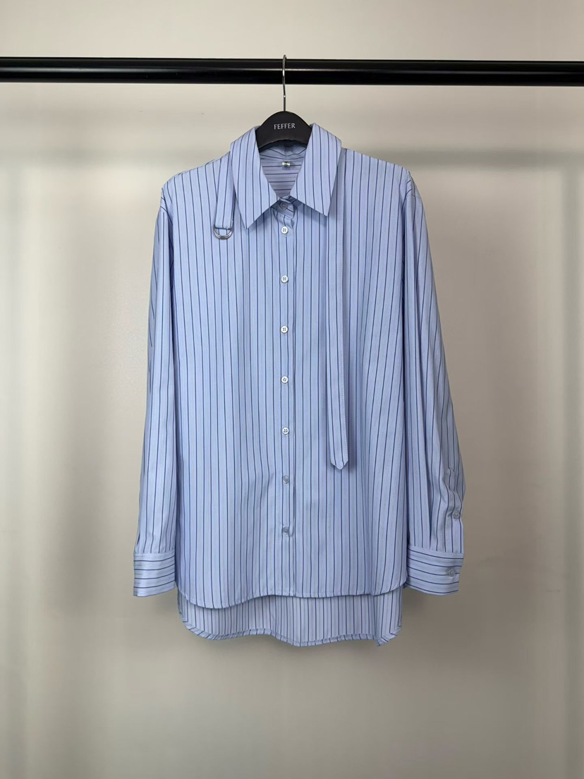 FEFFER東大門實拍女士新款休閑人氣推薦襯衫蕾絲衫含腰帶FEFFER襯衫/蕾絲衫圖色1