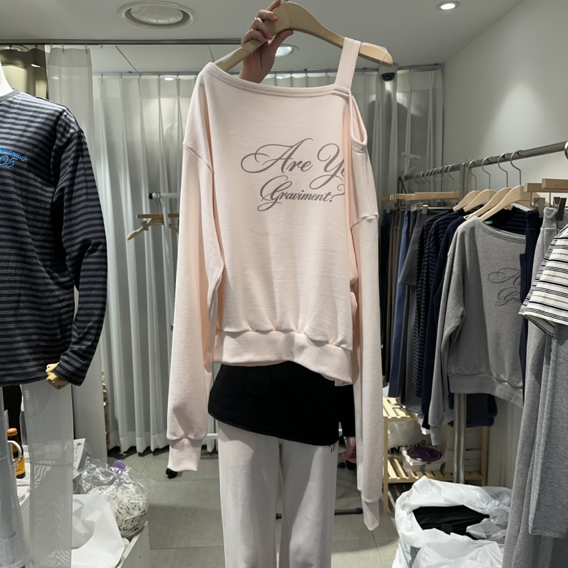 THE LOT東大門直郵女裝新款推薦休閑職業熱賣26春季衛衣露肩THE LOT/	LOT衛衣圖色1