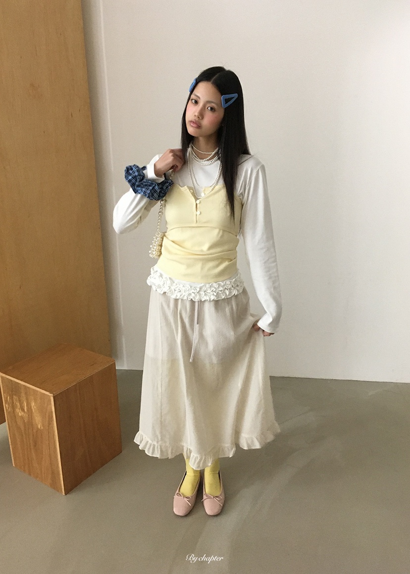 BY CHAPTER韓國代購女士新品26春季熱賣職業推薦時尚長裙BY Chapter長裙