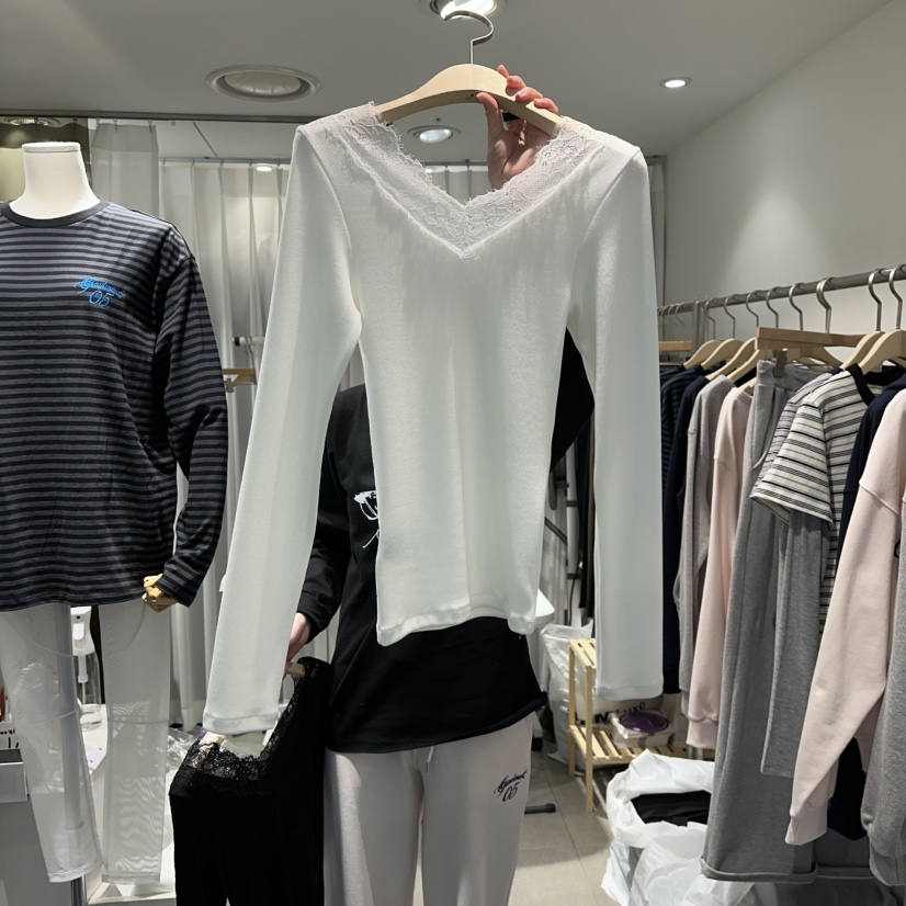 THE LOT韓國直郵女裝新品26春季職業推薦人氣休閑長袖T恤THE LOT/	LOT長袖T恤