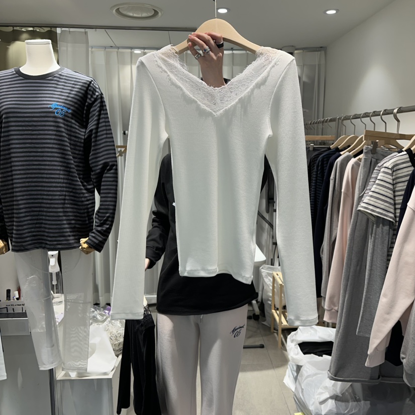 THE LOT韓國直郵女裝新品26春季職業推薦人氣休閑長袖T恤THE LOT/	LOT長袖T恤圖色1