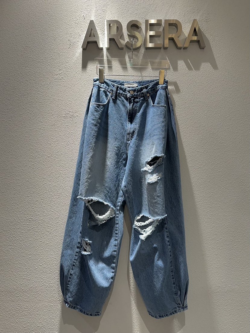 ARSERA韓國代購女士新品熱賣推薦職業26春季人氣牛仔褲破洞ARSERA牛仔褲圖色1
