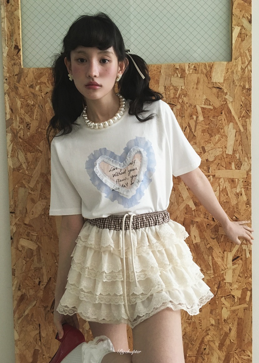 BY CHAPTER東大門直郵女裝新品休閑職業人氣T恤荷葉邊雪紡BY ChapterT恤