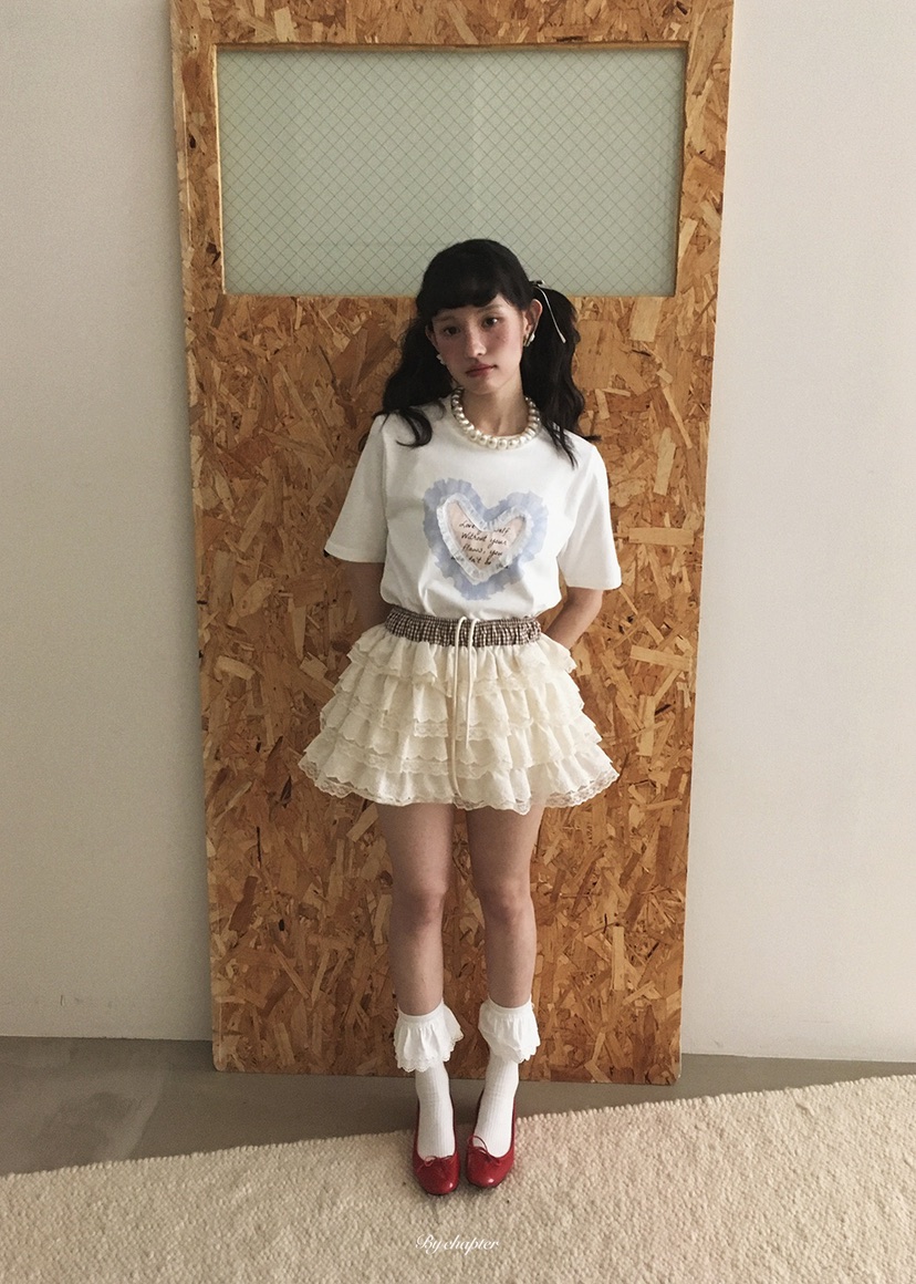 BY CHAPTER東大門直郵女裝新品休閑職業人氣T恤荷葉邊雪紡BY ChapterT恤