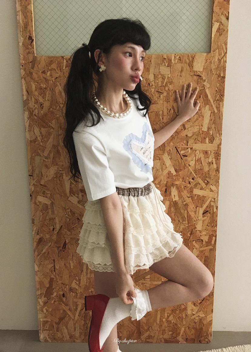 BY CHAPTER東大門直郵女裝新品休閑職業人氣T恤荷葉邊雪紡BY ChapterT恤