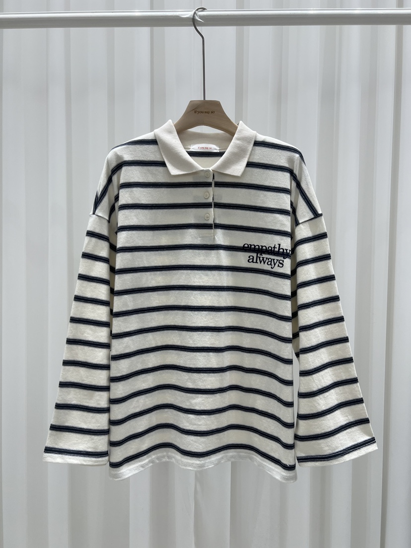 IF YOU SAY SO/PLUM-Q韓國代購女士新款26春季長袖T恤IF YOU SAY SO/PLUM-Q長袖T恤圖色2深藍色