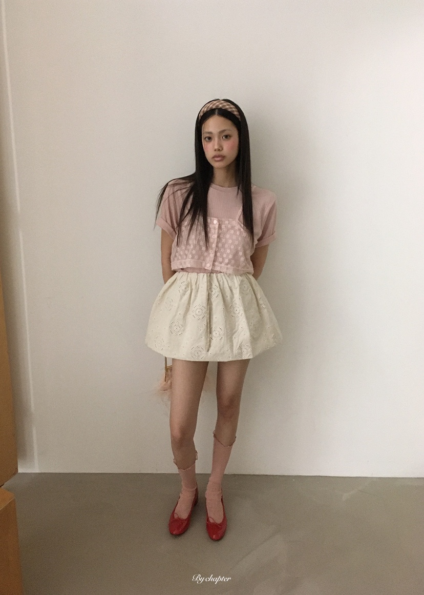 BY CHAPTER東大門直郵女士新款推薦休閑時尚熱賣短裙刺繡BY Chapter短裙