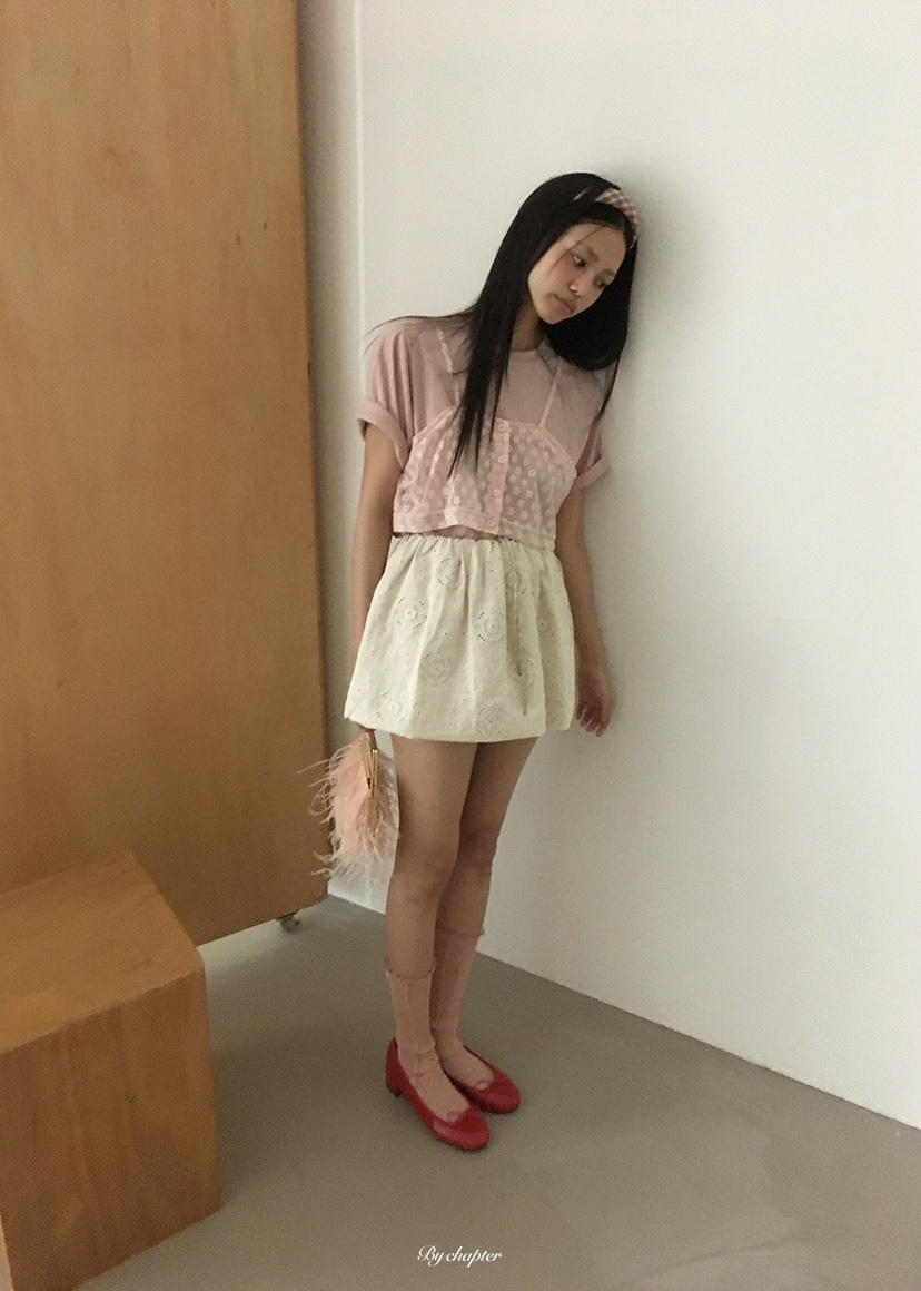 BY CHAPTER東大門直郵女士新款推薦休閑時尚熱賣短裙刺繡BY Chapter短裙