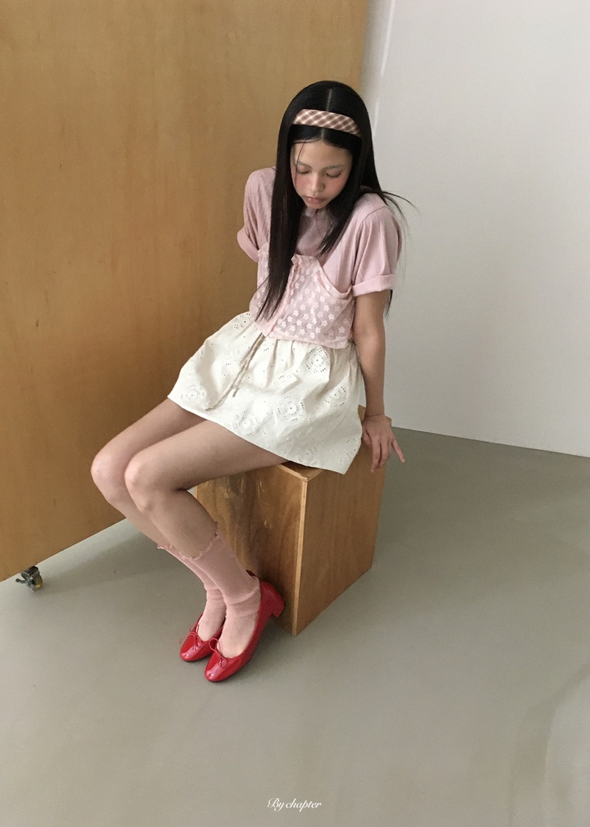 BY CHAPTER東大門直郵女士新款推薦休閑時尚熱賣短裙刺繡BY Chapter短裙