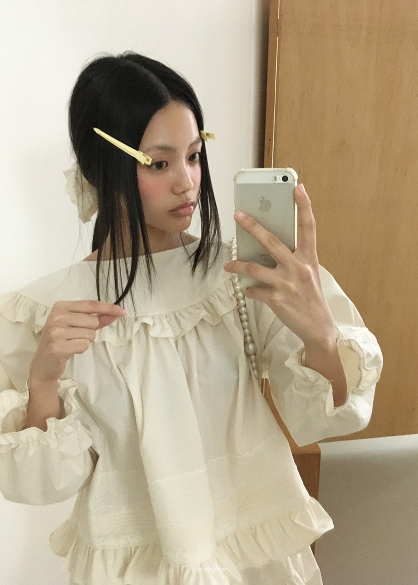 BY CHAPTER韓國直郵女裝新款人氣推薦職業襯衫蕾絲衫圓領BY Chapter襯衫/蕾絲衫