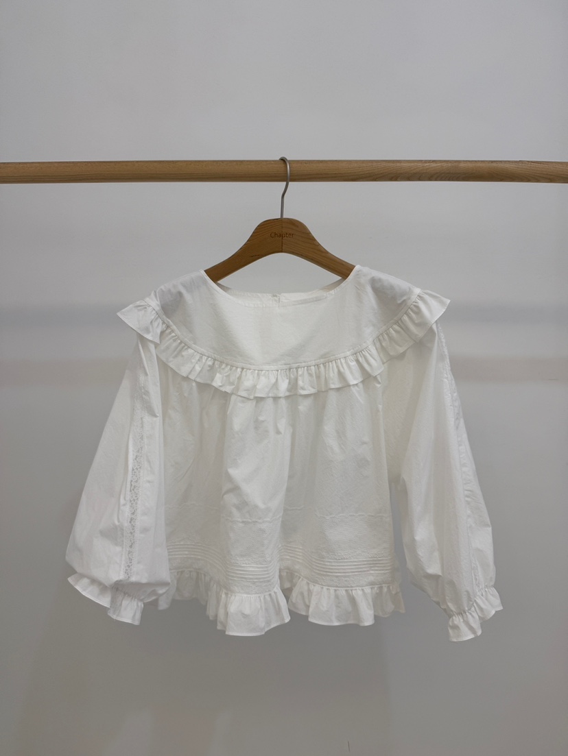 BY CHAPTER韓國直郵女裝新款人氣推薦職業襯衫蕾絲衫圓領BY Chapter襯衫/蕾絲衫圖色1