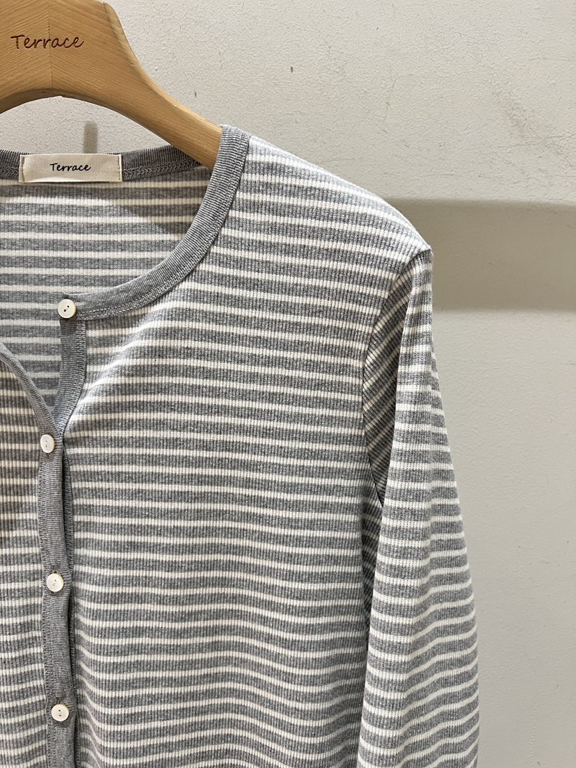 TERRACE韓國代購女士新品26春季時尚休閑人氣職業針織衫條紋TERRACE針織衫