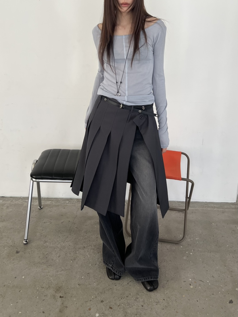 NOVUS東大門代購女士新品26春夏推薦半身裙中短裙不含腰帶NOVUS半身裙/中短裙