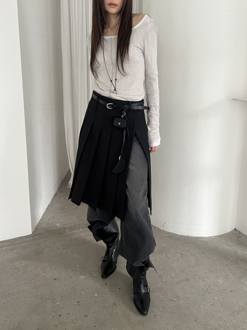 NOVUS東大門代購女士新品26春夏推薦半身裙中短裙不含腰帶NOVUS半身裙/中短裙