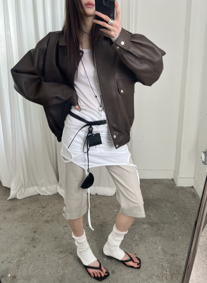 NOVUS東大門直郵女士新品休閑人氣熱賣真品時尚26春夏皮衣NOVUS皮衣