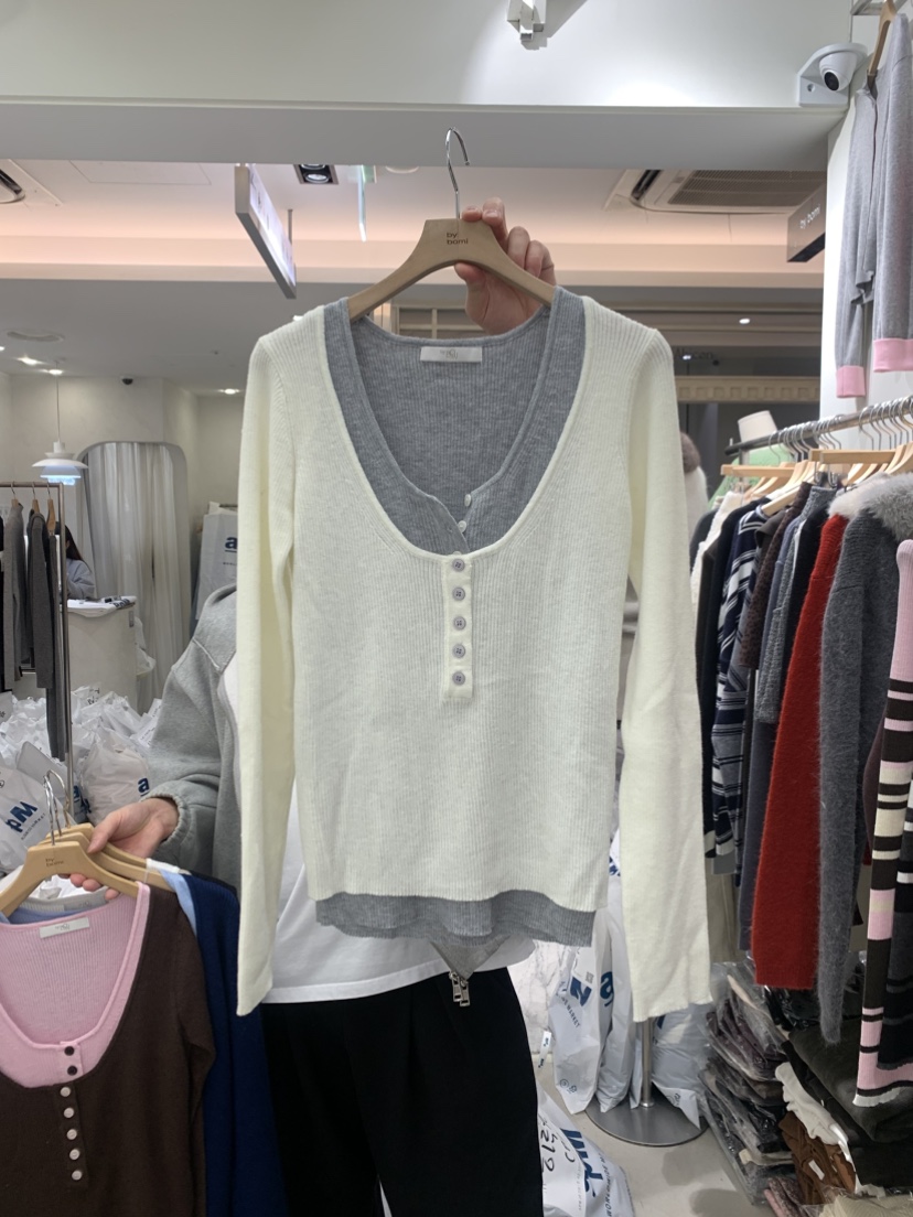 BY BOMI東大門直郵女士新品職業26春夏熱賣針織衫雙排扣BY BOMI針織衫圖色1