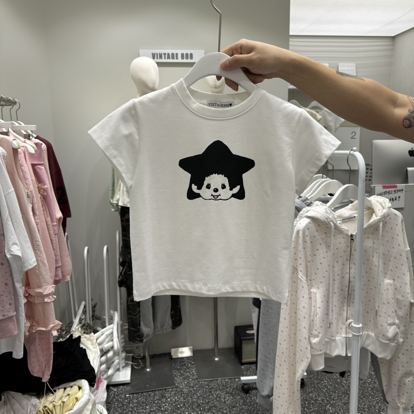 VINTAGE 888韓國代購女士新品休閑職業推薦26春夏熱賣T恤VINTAGE888/TRIPLE EIGHTT恤圖色1
