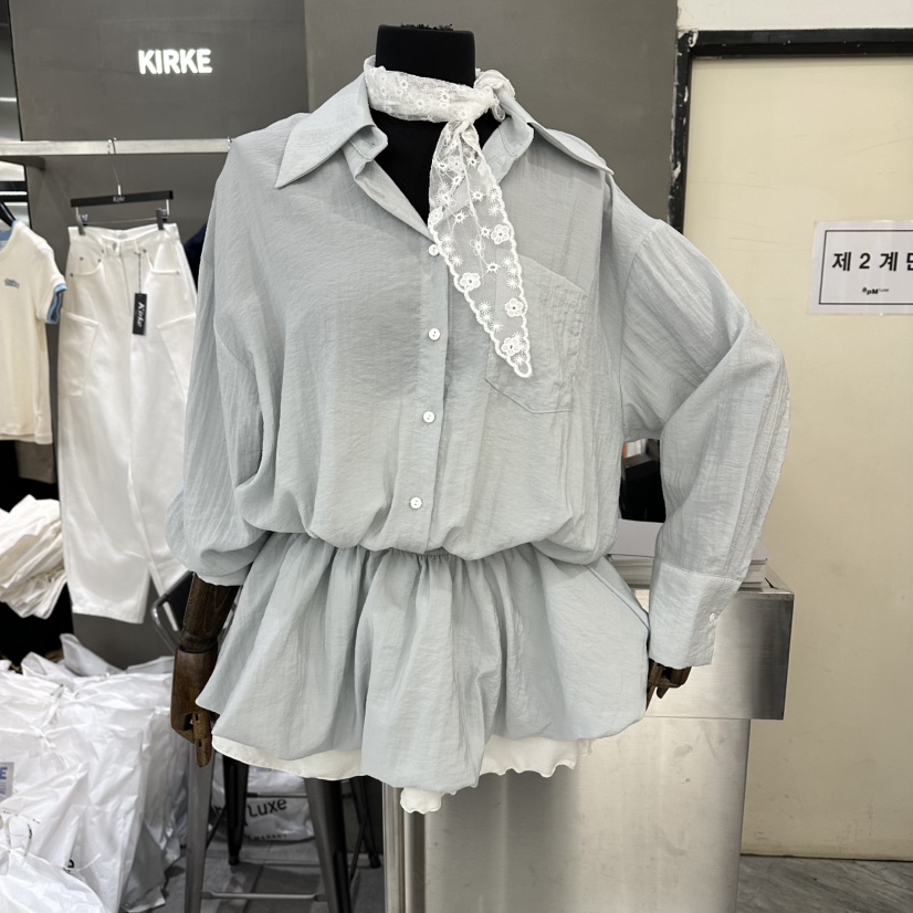 KIRKE東大門直郵女裝新款26春夏人氣熱賣襯衫蕾絲衫不含絲巾KIRKE襯衫/蕾絲衫圖色1