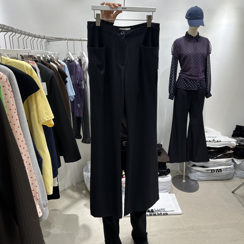 INNI東大門實拍女士新款人氣時尚推薦真品職業熱賣休閑褲inni休閑褲圖色1黑色