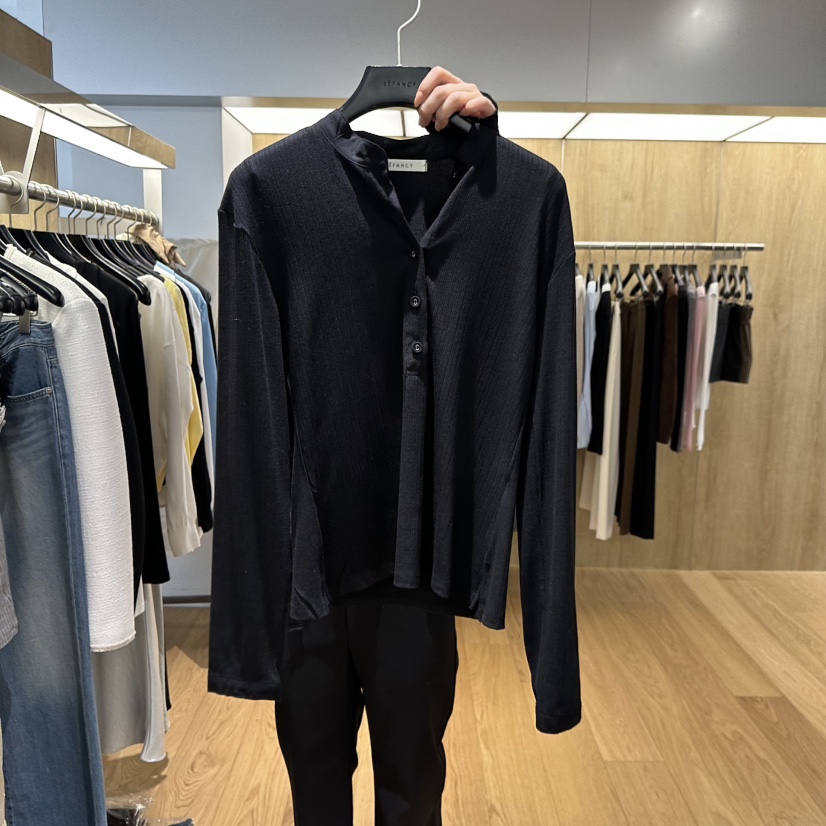 LEFANCY東大門實拍女士新品休閑真品時尚職業長袖T恤紐扣LEFANCY長袖T恤圖色3