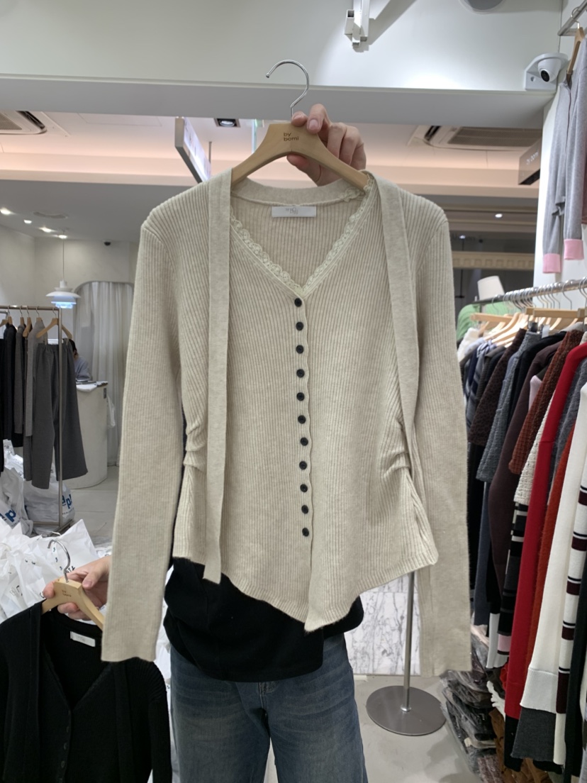 BY BOMI東大門直郵女士新品熱賣休閑時尚針織衫修身開衫BY BOMI針織衫圖色2