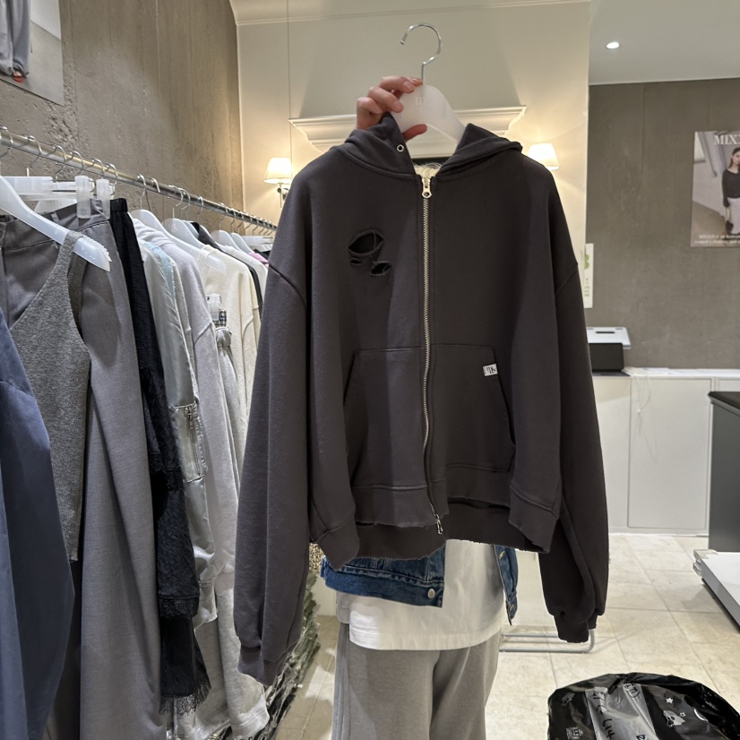 MIXXIN東大門實拍女裝新品真品熱賣26春夏夾克連帽拉鏈衫復古MIXXIN夾克圖色2