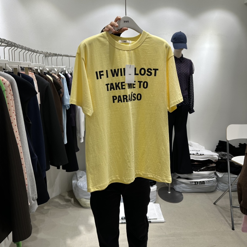 INNI韓國直郵女裝新品推薦職業26春夏真品時尚熱賣休閑T恤inniT恤圖色2