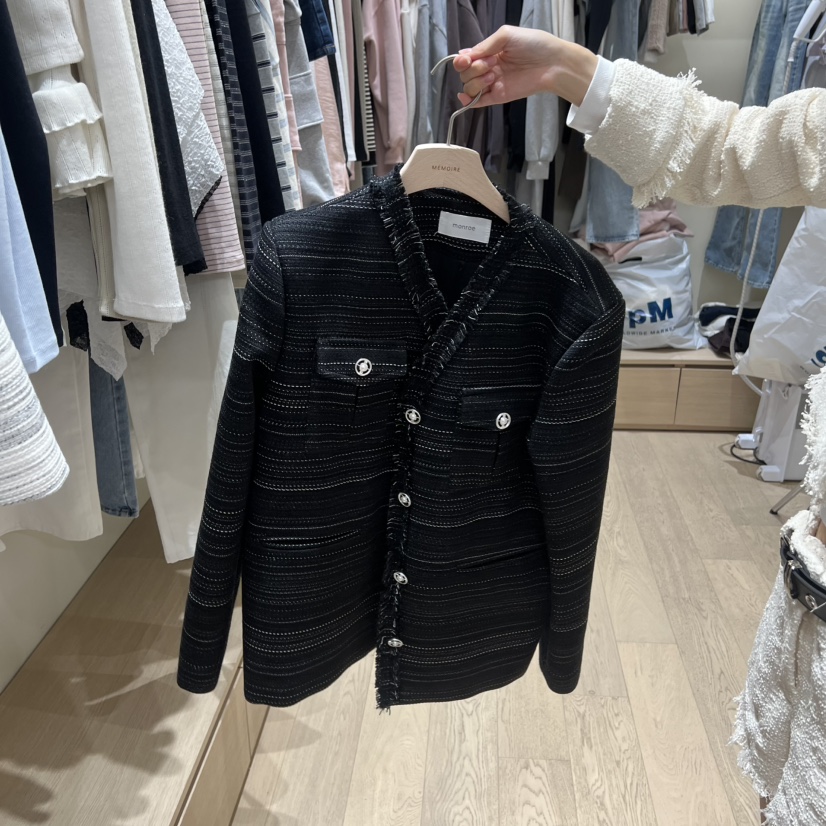 MEMOIRE東大門代購女裝新品推薦熱賣人氣真品休閑夾克花呢MEMOIRE夾克圖色2