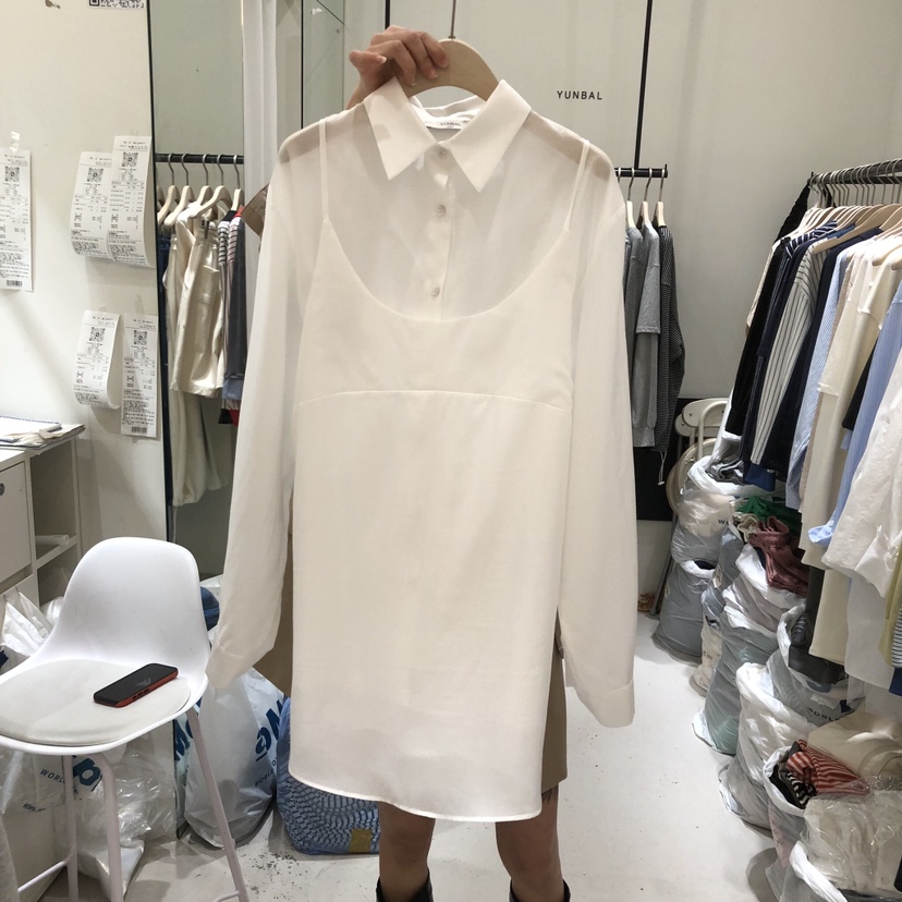 YUNBAL韓國直郵女士新款時尚熱賣推薦人氣襯衫蕾絲衫天絲YUNBAL襯衫/蕾絲衫圖色1