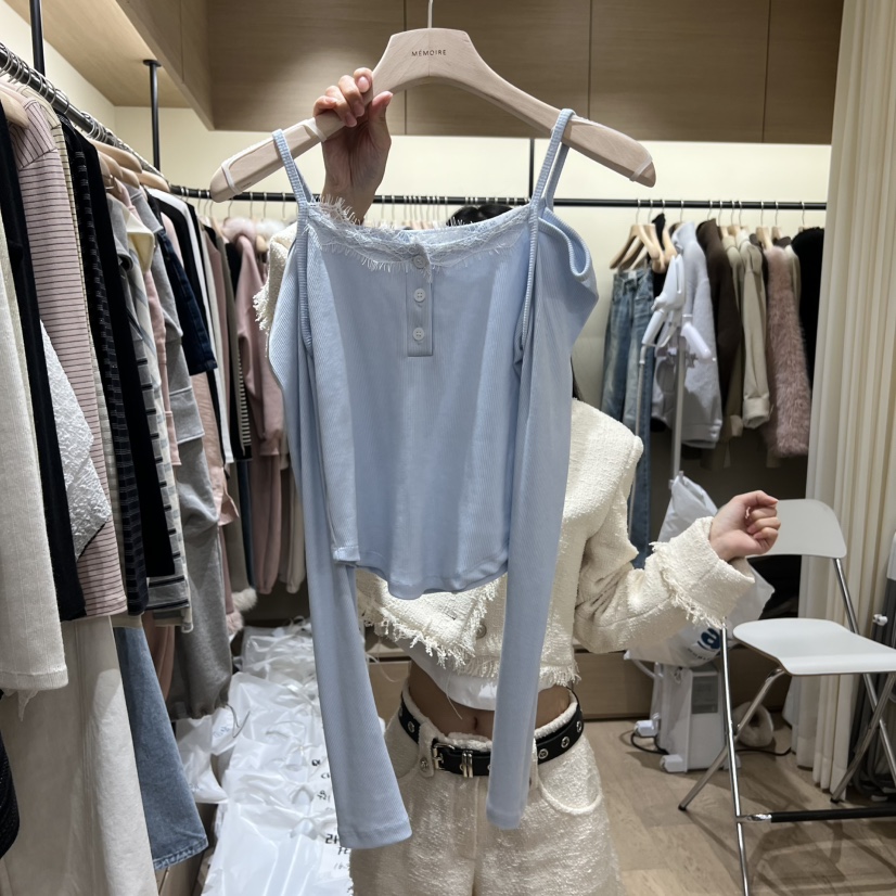 MEMOIRE韓國直郵女裝新款時尚熱賣人氣真品職業26春夏長袖T恤MEMOIRE長袖T恤圖色1