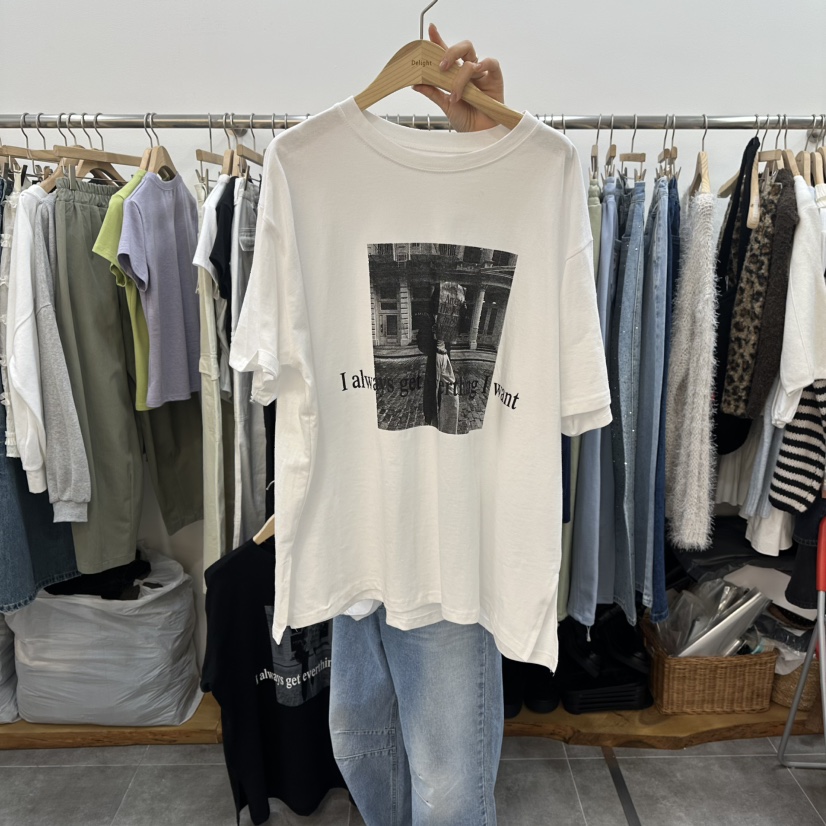 DELIGHT-L韓國代購女士新款職業26春夏真品人氣休閑時尚T恤DELIGHT-LT恤圖色1