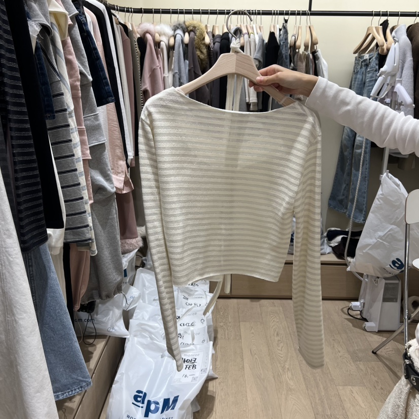 MEMOIRE東大門代購女裝新款26春夏休閑真品職業長袖T恤圍巾MEMOIRE長袖T恤