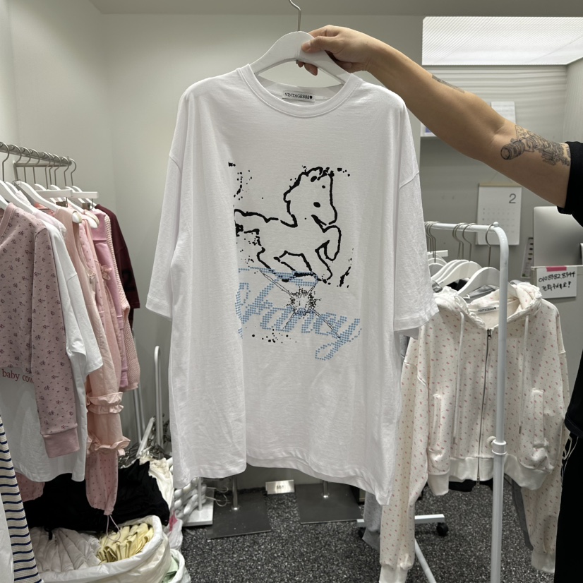 VINTAGE 888韓國代購女士新款推薦真品時尚休閑人氣熱賣T恤VINTAGE888/TRIPLE EIGHTT恤圖色1