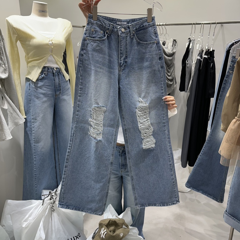 BAIE.38韓國直郵女裝新品人氣職業休閑熱賣時尚牛仔褲鏤空BAIE.38牛仔褲圖色1