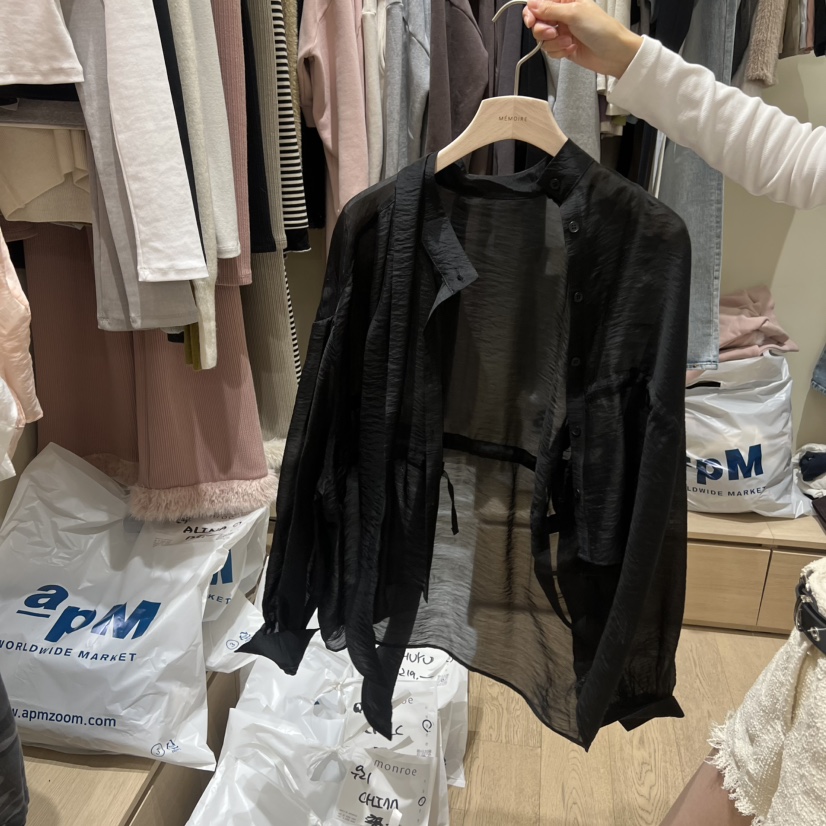 MEMOIRE韓國代購女裝新款時尚休閑熱賣真品26春夏襯衫蕾絲衫MEMOIRE襯衫/蕾絲衫圖色3