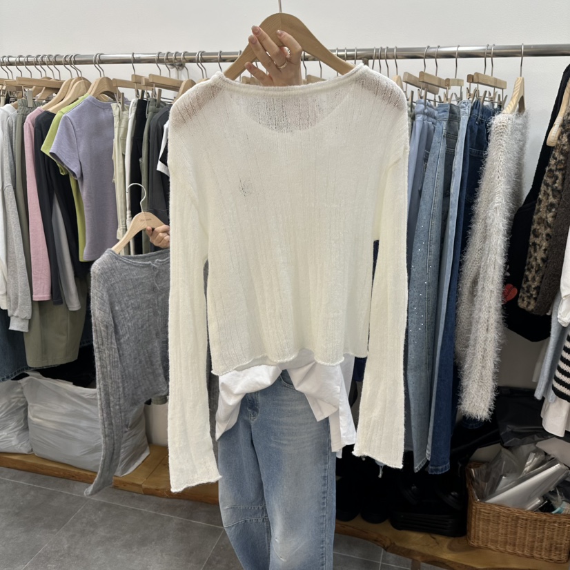 DELIGHT-L韓國直郵女士新品時尚針織衫不含內搭真絲開衫DELIGHT-L針織衫