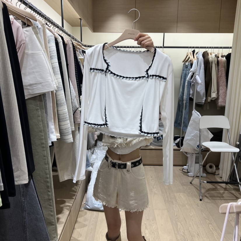 MEMOIRE韓國直郵女裝新品職業時尚26春夏推薦熱賣長袖T恤MEMOIRE長袖T恤圖色1